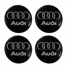 Audi Αυτοκόλλητα Σήματα Ζαντών 6 cm Με Επικάλυψη Σμάλτου - 4 Τεμ.