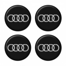 Audi Αυτοκόλλητα Σήματα Ζαντών 5,5 cm Με Επικάλυψη Σμάλτου - 4 Τεμ.