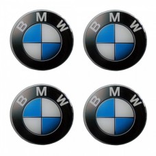 BMW Αυτοκόλλητα Σήματα Ζαντών Μαύρο/Μπλε/Λευκό 6 cm Με Επικάλυψη Σμάλτου - 4 Τεμ.