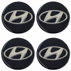 Hyundai Αυτοκόλλητα Σήματα Ζαντών 7,2 cm Με Επικάλυψη Σμάλτου - 4 Τεμ.