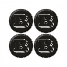 Brabus Αυτοκόλλητα Σήματα Ζαντών Μαύρο 6 cm Με Επικάλυψη Σμάλτου - 4 Τεμ.