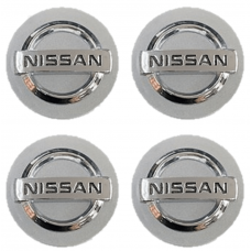 Nissan Τάπες Κέντρου Ζάντας Κουμπωτές Ασημί/Χρώμιο (Εσωτ. 50mm / Εξωτ. 54mm) - 4 Τεμ.