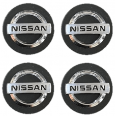 Nissan Τάπες Κέντρου Ζάντας Κουμπωτές Μαύρο/Χρώμιο (Εσωτ. 50mm / Εξωτ. 54mm) - 4 Τεμ.
