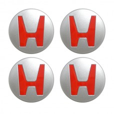 Honda Τάπες Κέντρου Ζάντας Κουμπωτές Γκρι/Κόκκινο (Εσωτ. 54mm / Εξωτ. 59mm) - 4 Τεμ.