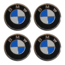 BMW Τάπες Κέντρου Ζάντας Κουμπωτές Γκρι/Χρώμιο (Εσωτ. 64mm / Εξωτ. 68mm) - 4 Τεμ.