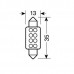 Λαμπάκια LED Πλαφονιέρας C5W/C10W 12V SV8,5-8 13x36MM 8LED Λευκό (1 τεμ.)