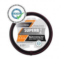 Κάλυμμα Τιμονιού Superb 1 Μαύρο / Κόκκινο Medium 37-39 cm