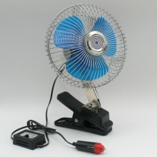 Ανεμιστήρας 12V 17,5 cm (Με Φις Αναπτήρα & Κλίπ Στήριξης) Περιστρεφόμενος/Μεταλλικός