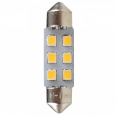 Λαμπάκια LED Πλαφονιέρας C5W 12V SV8.5 36mm 0,5W 6XSMD2835 LED Osram Λευκό (2 τεμ.)