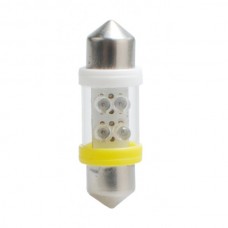 Λαμπάκια LED Πλαφονιέρας C5W/C10W 12V 0,49W SV8,5 36mm LED 4XFLUX 3mm Κίτρινο (1 τεμ.)