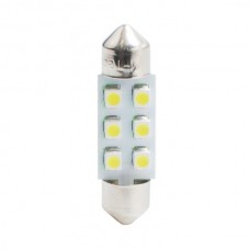 Λαμπάκια LED Πλαφονιέρας C5W/C10W 12V 0,48W SV8,5 36mm LED 6XSMD3528 Λευκό (1 τεμ.)