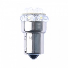 R10W 12V BA15S LED 12XFLUX 5mm Κίτρινο (Μονοπολικό) (1 τεμ.)