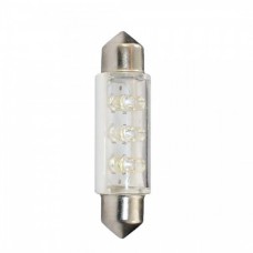 Λαμπάκια LED Πλαφονιέρας C5W/C10W 12V 0,66W SV8,5 41mm LED 6XFLUX 3mm Λευκό (2 τεμ.)