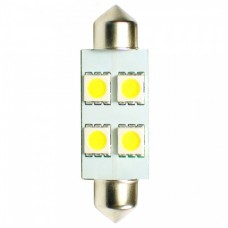 Λαμπάκια LED Πλαφονιέρας C5W/C10W 12V 1,36W SV8,5 41mm LED 4XSMD5050 Λευκό (1 τεμ.)