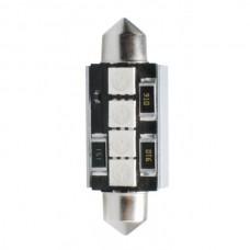 Λαμπάκια LED Πλαφονιέρας C5W/C10W 12V 1,44W SV8,5 42mm Can-Bus+Radiator LED 4XSMD5050 Premium Μπλέ (1 τεμ.)