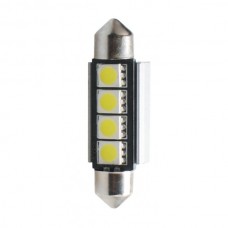 Λαμπάκια LED Πλαφονιέρας C5W/C10W 12V 1,44W SV8,5 42mm Can-Bus+Radiator LED 4XSMD5050 Premium Λευκό (1τεμ.)