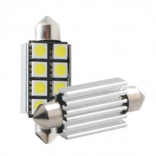 Λαμπάκια LED Πλαφονιέρας C5W/C10W 12V 1,92W SV8,5 41mm Can-Bus+Radiator LED 8XSMD5050 Premium Λευκό (1 τεμ.)