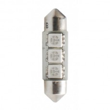 Λαμπάκια LED Πλαφονιέρας C5W/C10W 12V 0,72W SV8,5 36mm Can-Bus LED 3XSMD5050 Premium Μπλέ (1 τεμ.)