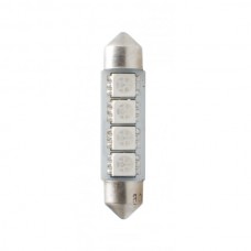 Λαμπάκια LED Πλαφονιέρας C5W/C10W 12V 0,96W SV8,5 41mm Can-Bus LED 4XSMD5050 Premium Μπλέ (1 τεμ.)