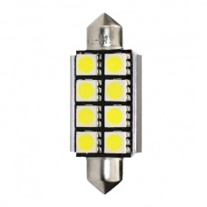 Λαμπάκια LED Πλαφονιέρας C5W/C10W 12V 1,92W SV8,5 41mm Can-Bus+Radiator LED 8XSMD5050 Λευκό (1 τεμ.)