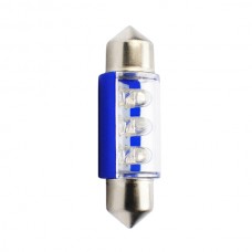 Λαμπάκια LED Πλαφονιέρας C5W/C10W 12V 0,37W SV8,5 36mm LED 6XFLUX 3mm Μπλέ (2 τεμ.)