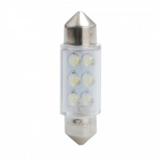 Λαμπάκια LED Πλαφονιέρας C5W/C10W 12V 0,37W SV8,5 36mm LED 6XFLUX 3mm Κίτρινο (2 τεμ.)