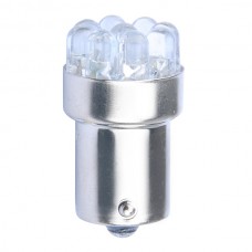 R10W 12V BA15S LED 9XFLUX 5mm Κίτρινο (Μονοπολικό) (2 τεμ.)