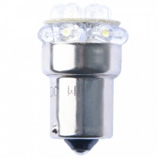 R10W 12V BA15S LED 12XFLUX 5mm Κίτρινα (Μονοπολικό) (2 τεμ.)