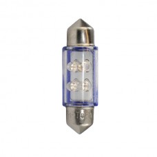 Λαμπάκια LED Πλαφονιέρας C5W/C10W 12V 0,66W SV8,5 36mm LED 4XFLUX 3mm Μπλέ (2 τεμ.)