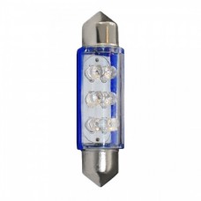 Λαμπάκια LED Πλαφονιέρας C5W/C10W 12V 0,66W SV8,5 41mm LED 6XFLUX 3mm Μπλέ (2 τεμ.)