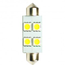 Λαμπάκια LED Πλαφονιέρας C5W/C10W 12V 1,36W SV8,5 41mm LED 4XSMD5050 Λευκό (2 τεμ.)