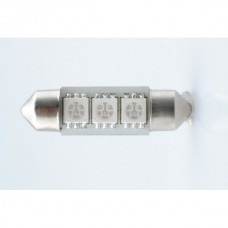 Λαμπάκια LED Πλαφονιέρας C5W/C10W 12V 0,72W SV8,5 36mm Can-Bus LED 3XSMD5050 Premium Μπλέ (2 τεμ.)