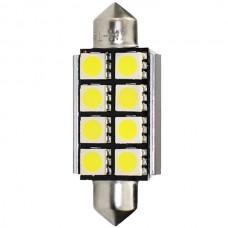 Λαμπάκια LED Πλαφονιέρας C5W/C10W 12V 1,92W SV8,5 41mm Can-Bus+Radiator LED 8XSMD5050 Λευκό (2 τεμ.)