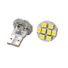 T10 W5W 12V W5W 8xSMD 3528 Λευκό (Καρφωτό Ακάλυκο) (2 τεμ.)