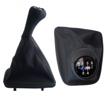 Πόμολο Ταχυτήτων Με Φούσκα Δερματίνη Για BMW Σειρά 3 Ε46 98>05 (5Τάχυτο) Και Σήμα M3