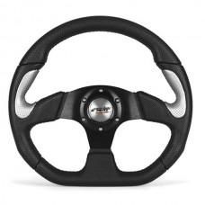 Τιμόνι X2 POLLY PELLE Ασημί/Μαύρο Δέρμα